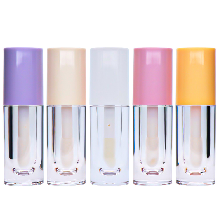 Wholesale Lovely Round 4ml 5ml 6ml Lip Gloss Packaging With Wand Empty Custom Pink Lipgloss Tube