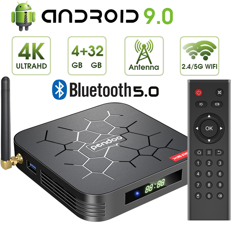 ТВ-приставка 2019 Pendoo X6 Pro android 9,0 ТВ-приставка Allwinner H6 Android 2 Гб 16 Гб смарт-android коробка с антенной wifi