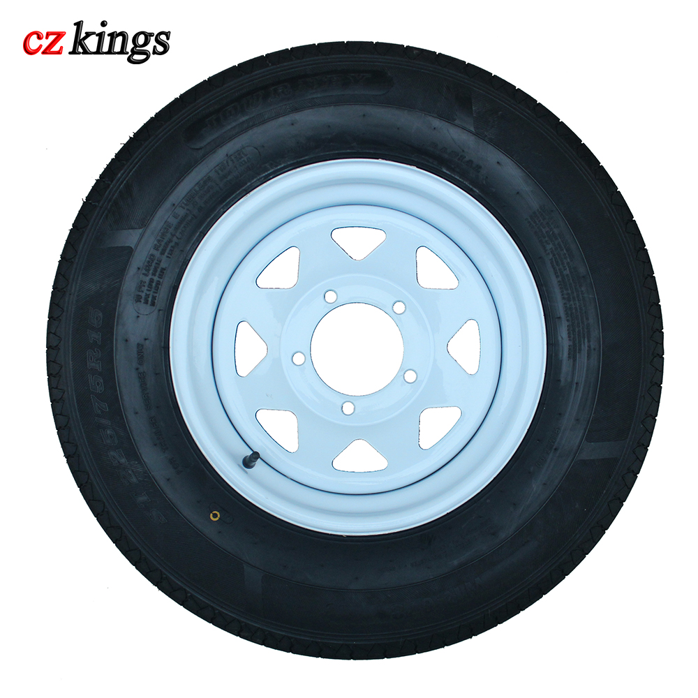 Заводской поставщик ST225/75R15 трейлер шины с белым покрытием стального колеса