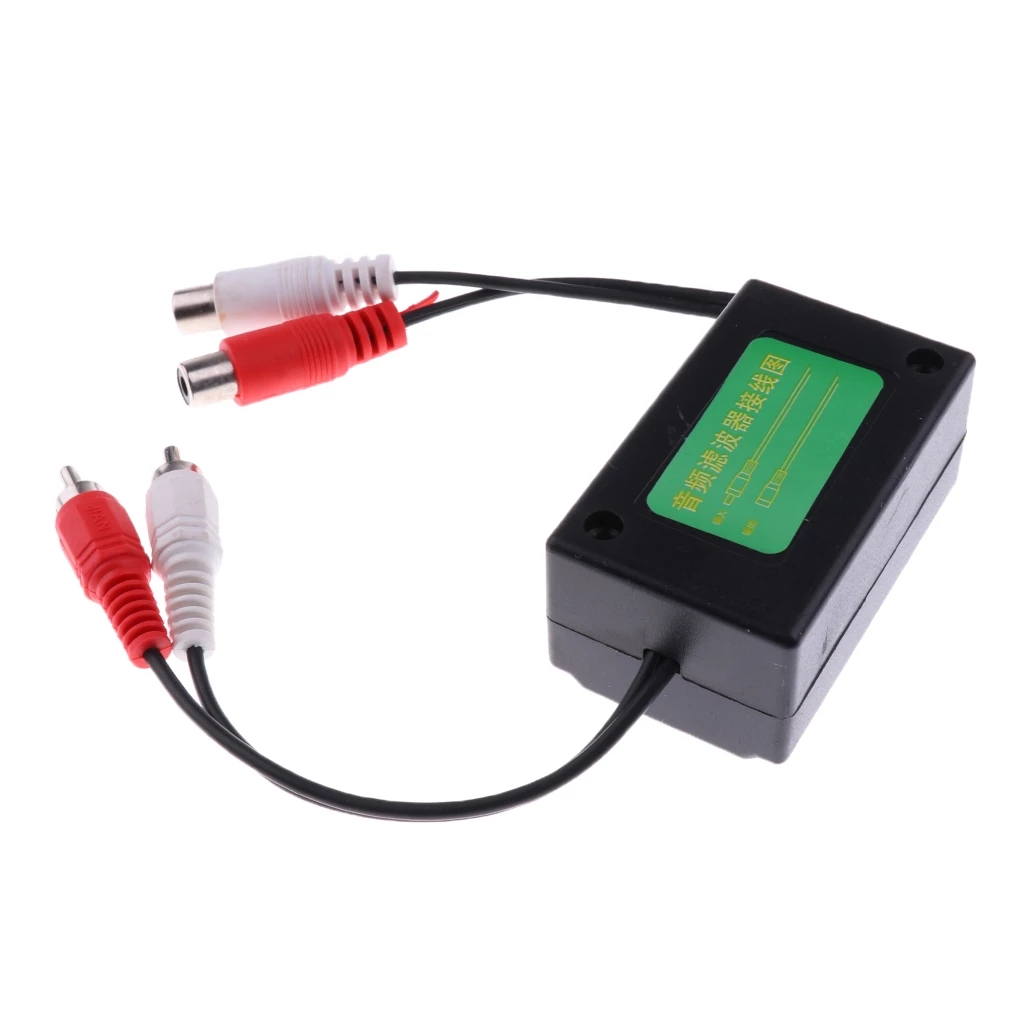 Изолятор заземления с 2 RCA на 2 RCA, шумоподавляющий аудиофильтр для автомобиля, домашней стереосистемы