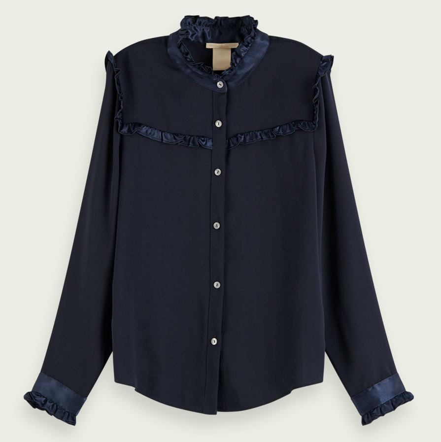 Hot Selling 100% Full Inspection Customized Fashion Designer Kids Clothing Ruffle Shirt Girls' Blouse