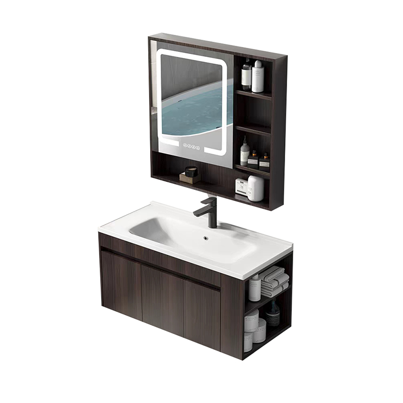 High Quality Customized Design 2021 Black Sink Bathroom Cabinet 72 Inch Double Vanity With Center Storage