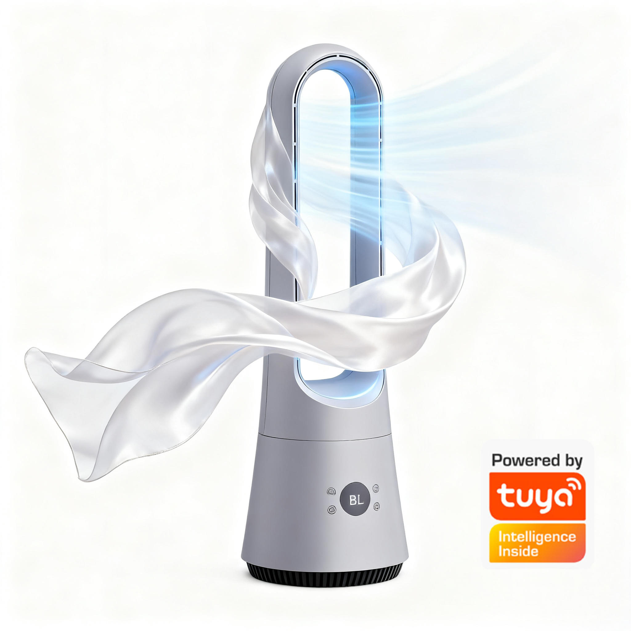 18 Inches Air Cooling Bladeless Tower Fan with Air Purifier Standing Fan Remote Control with Air Purifier Hepa13