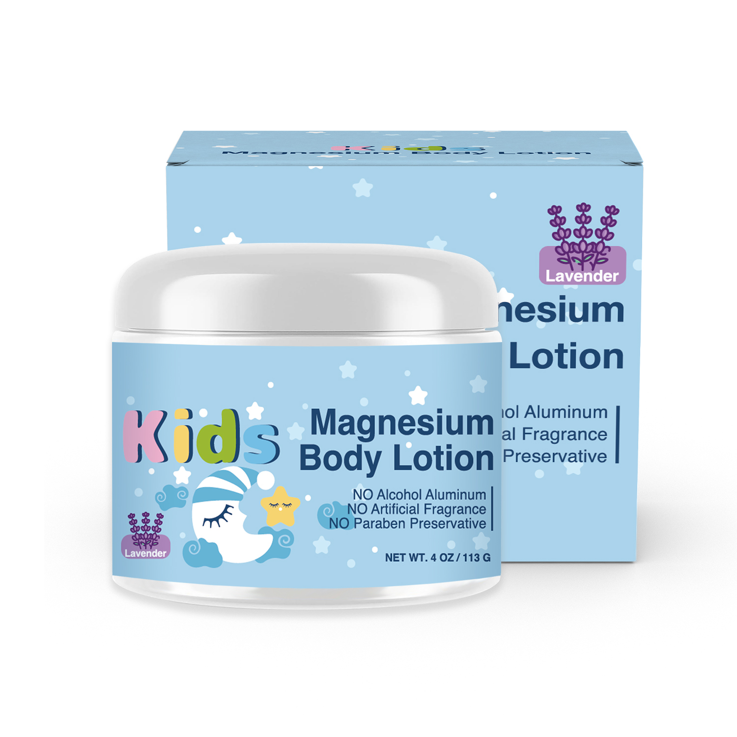 Wholesale Natural Kids & Babies Lavender Calming Magnesium Oil Body Lotion for sleep, Bone & Muscle Relaxation