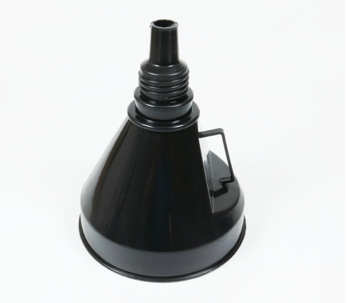 Large Refueling Black Diameter 130mm Min Plastic Oil Funnel With Filter Mesh
