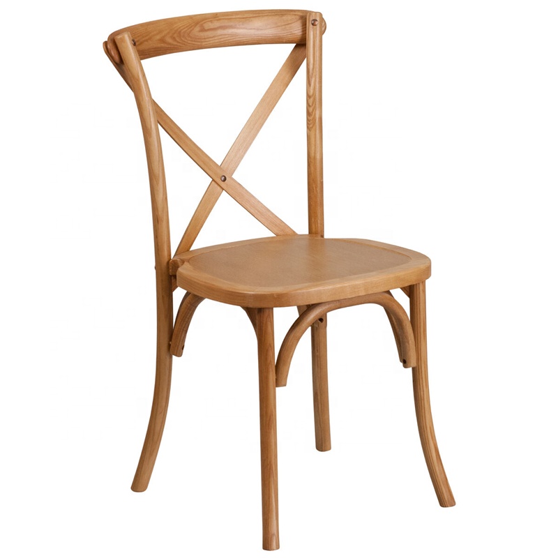 Morezhome high quality adult stackable wood cross back chairs