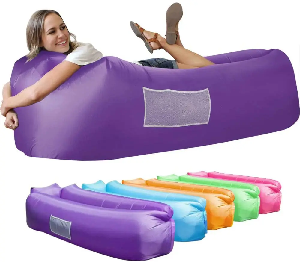 Inflatable Lazy Lounger - Best Air Lounger Sofa For Camping Hiking - Ideal Inflatable Couch For Pool And Festivals