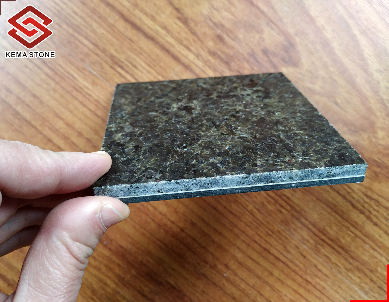 Lightweight Thin Natural Stone 5mm Chengde Green Granite Aluminum Composite Panel for Wall Cladding