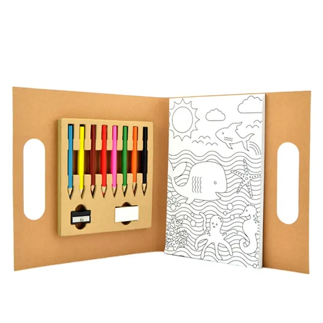Hot sale promotional wonderful color pencil set with cute drawings
