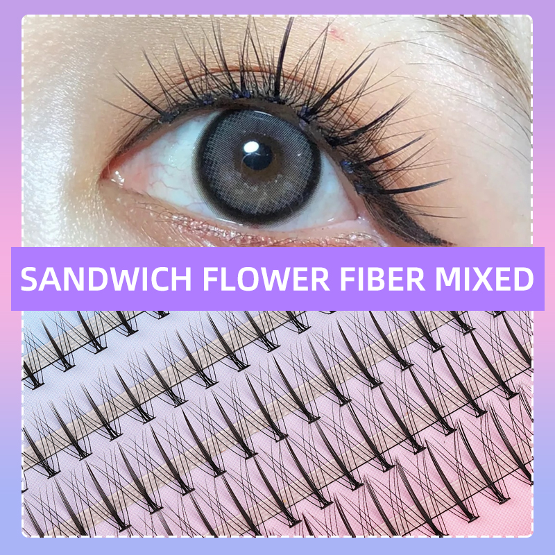 Low price wholesale fake eyelash kit 100% hand made synthetic extension eyelashes set