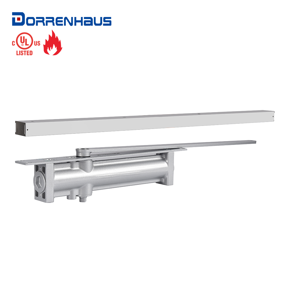 DORRENHAUS D30 UL Listed Door Closure Aluminum Concealed Hidden Sliding Arm Auto Hydraulic Door Closer For 40-65kg Door