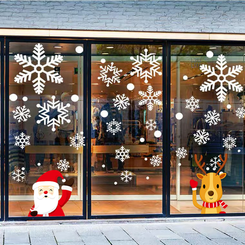 Wholesale Christmas Window Double Sides Decals Window Shop Stickers Pantone Waterproof Print Vinyl Customized PVC Art Item