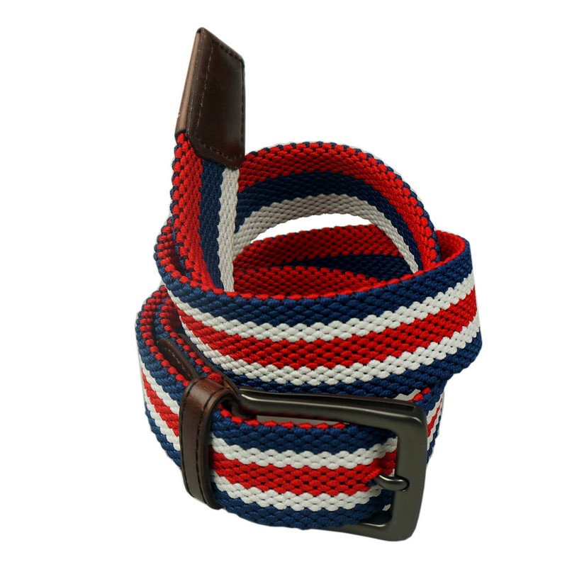 Men Braided Elastic Belts Ready to Ship  Woven Stretch Jeans Belts Black Alloy Buckle Wholesale Fashion Stretch Adjustable Belt