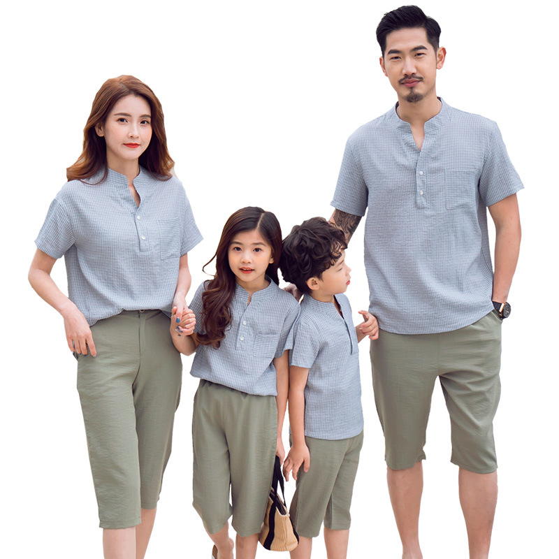 Taidieer 2021 wholesale cotton and linen fashion holiday parent-child wear Mom and I summer wear family collocation