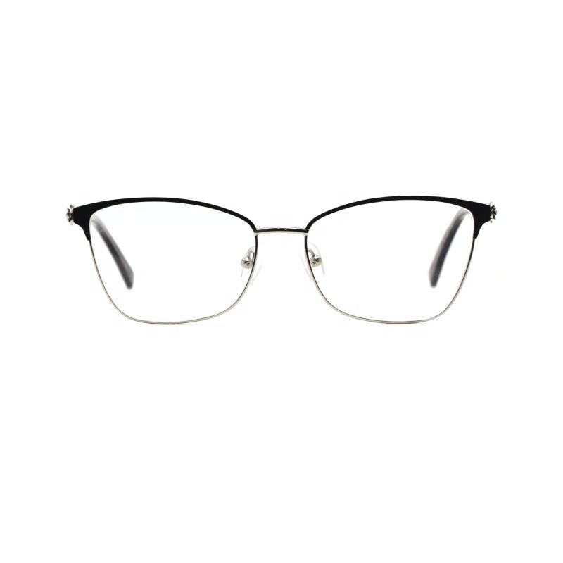 85013 Hot Selling Fashion Diamond Glasses Metal Optical Frame Eyeglasses