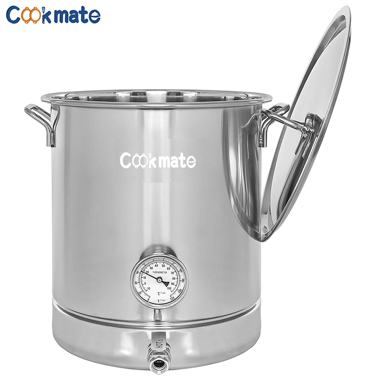Оборудование для домашнего пивоварения Cookmate, коническая крышка из нержавеющей стали для охлаждения с отверстием соединителя охладителя и воздушным замком