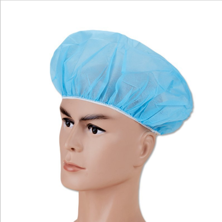 Disposable PP Colored non-woven round cap surgical round nursing bouffant clip cap