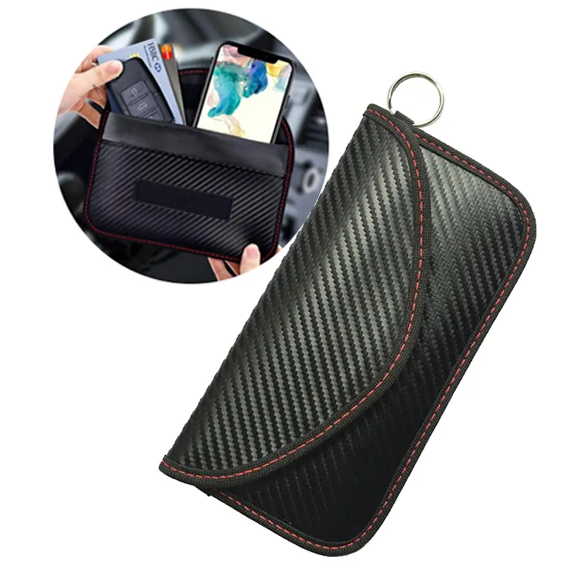 Большая сумка Faraday, автомобильный брелок, мешочек для блокировки сигнала, сумка для защиты от кражи, сумка для сотового телефона из углеродного волокна, GPS, RFID, мешочек для блокировки сигнала