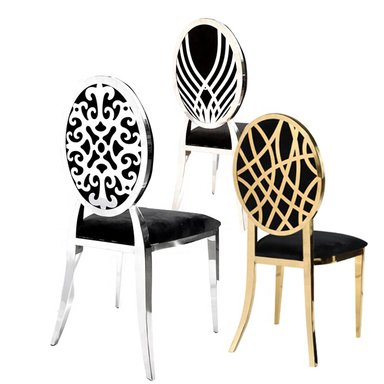 2021 Comfortable Modern Bathroom Home Office Golden Stainless Steel Restaurant Wedding Hotel Chairs