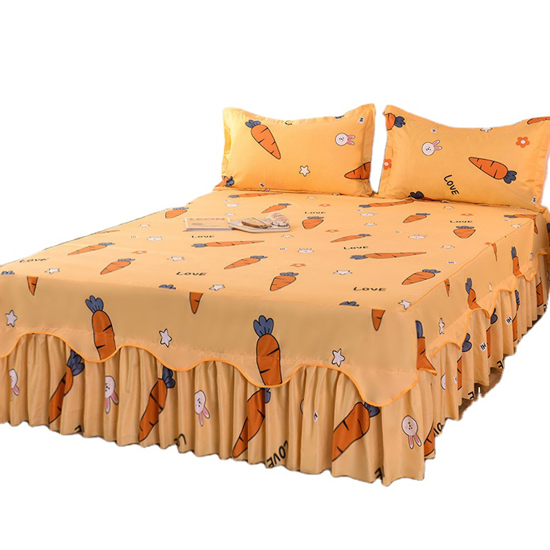High Quality Simple Retro Bed Cotton Skirt Queen Size for Bedroom