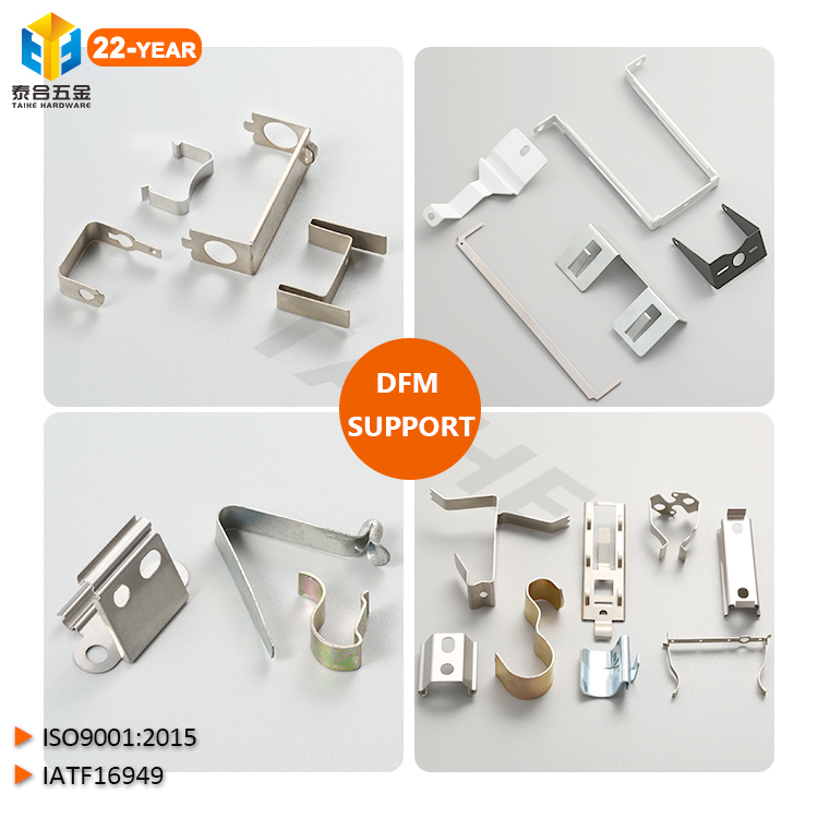 Custom Precision Stamping Stainless Steel Copper Brass Small Flat Sheet Metal Spring U S C V Shaped Clips