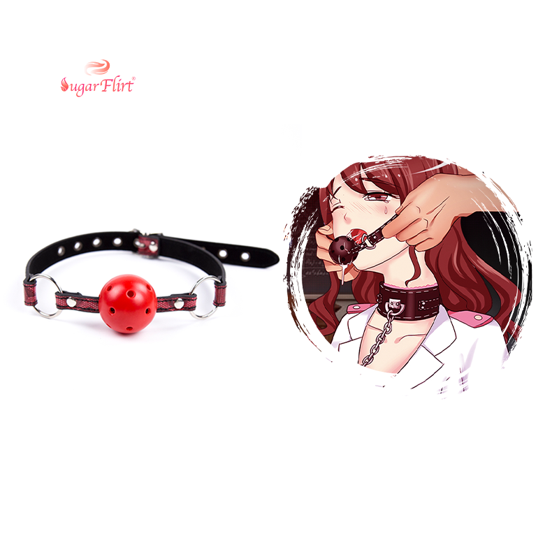 SUGARFLIRT Adult Sex Toys Mouth Ball Gag Red Hollow Mouth Ball Fetish Lternative Game Ball Gag Sex