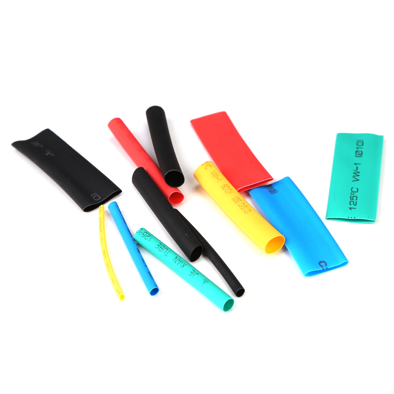 color transparent polyolefin roll pack thin wall pe environmental protection 280pcs/set color heat shrink tubing