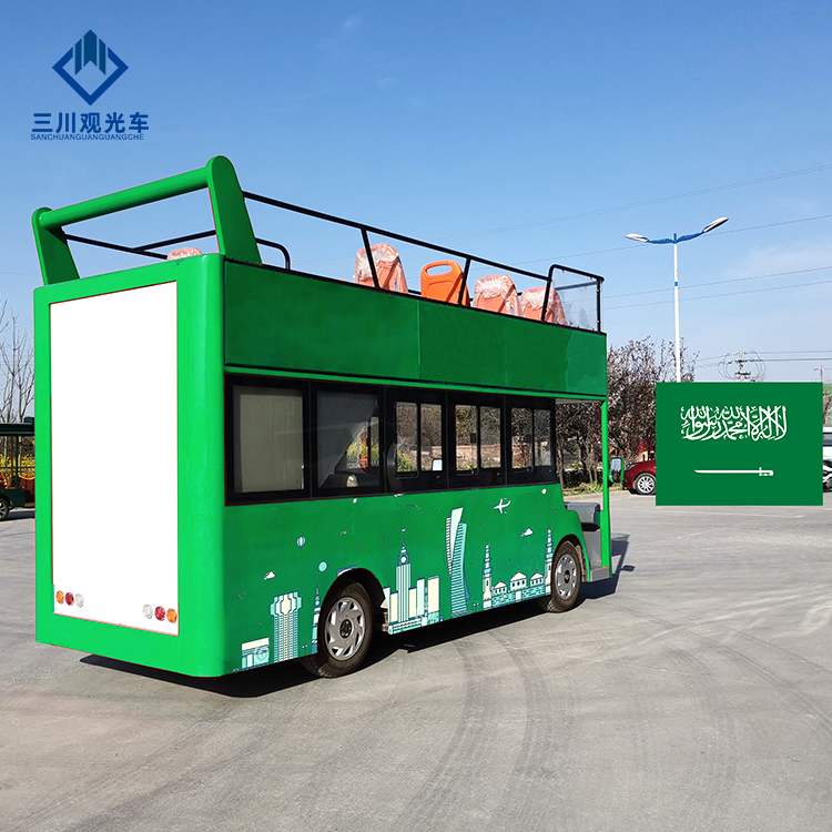 Cheap Price City Electric Battery Operated Open Top Mini Tourist Shuttle Car Sightseeing Double Decker Bus For Amusement Park