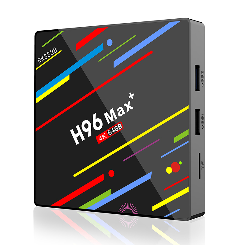 Android 9,0 H96 Max Plus RK3328 64G 4K TV Box WiFi 2,4 г/5 ГГц компьютерной приставки к телевизору