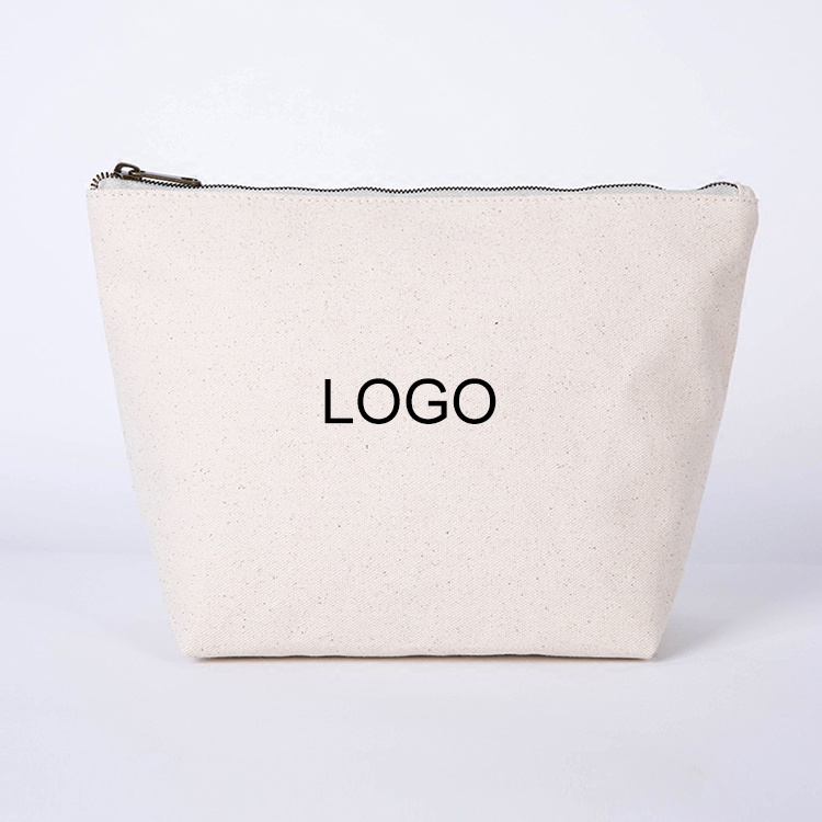 Hot sell eco friendly promotiona printed custom logo canvas stationery bag zipper pencil pouch