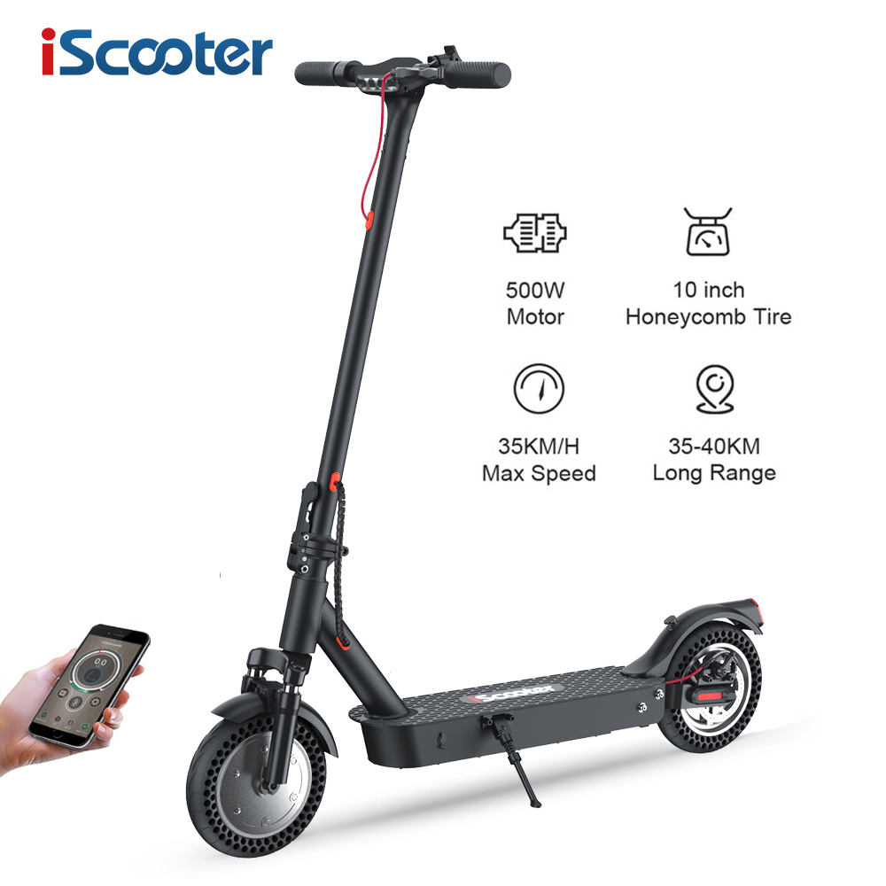 DDP ЕС США iscooter I9Max 500 Вт 35 км 10 Ач 10 дюймов электрические скутеры европейские склады электрический самокат с подвеской