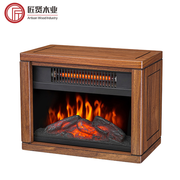 Portable Indoor Mini 3D Flame Freestanding Electric Fireplace TV Console Table Top Fireplace