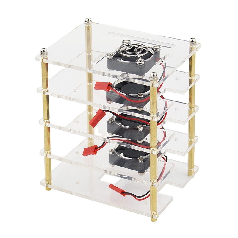 Lonten новые для Raspberry Pi 4 акриловый чехол 3 до 8 слоев акриловая коробка корпус с охлаждающим вентилятором для Raspberry Pi 3 режима