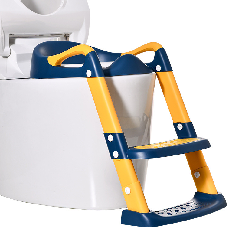 Portable baby toilet ladder plastic child stair railing seat ring assist child toilet
