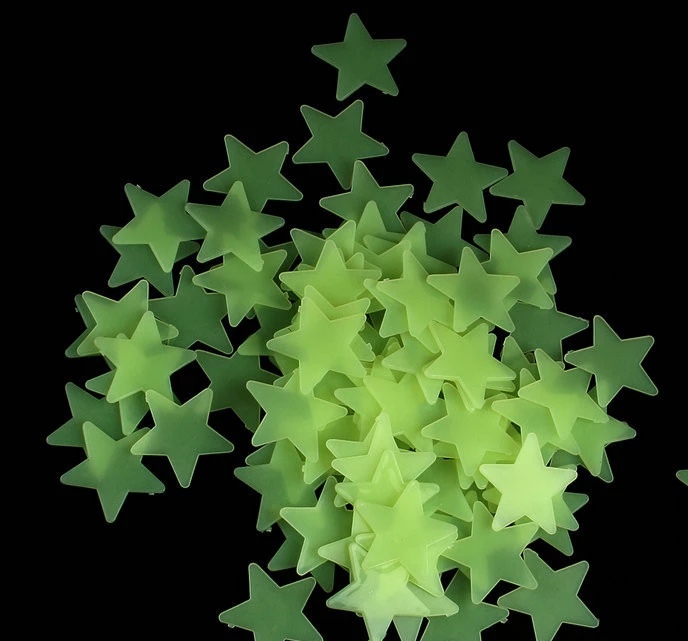 100pc/set 3CM 3d star glow in the dark for kids room