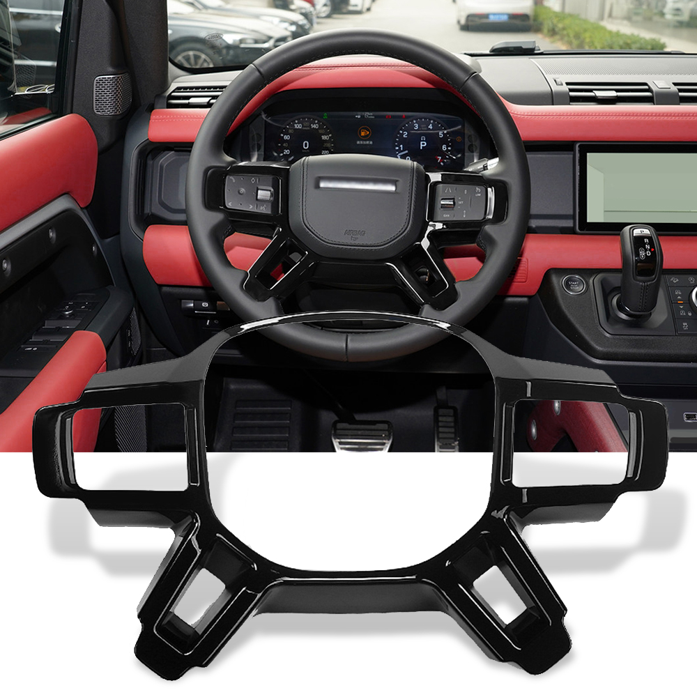 Новинка! Черный ABS для Land Rover Defender 110 2020 Автомобильная внутренняя отделка рулевого колеса рамка автомобильный аксессуар