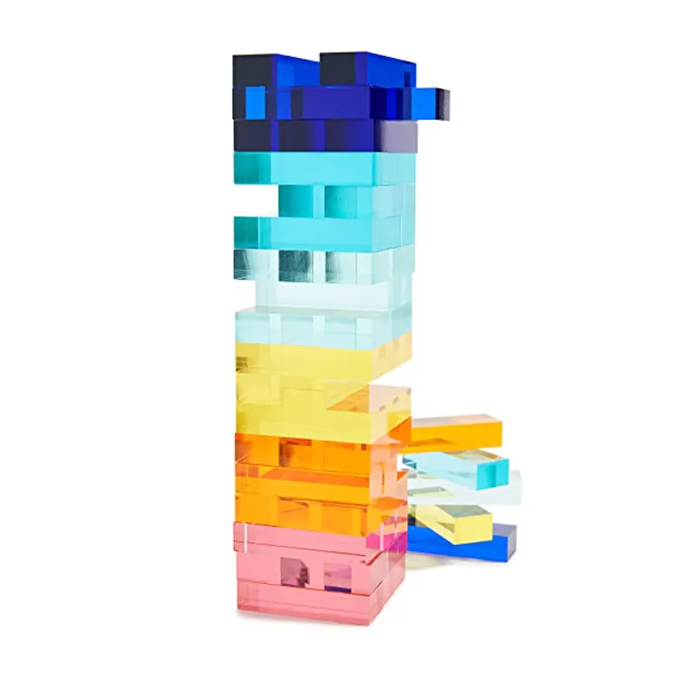 285Mmhx87Mmwx87Mm Small Blocks Perspex Stacking Tower Tumbling Set Plastic Lucite Block Board Game