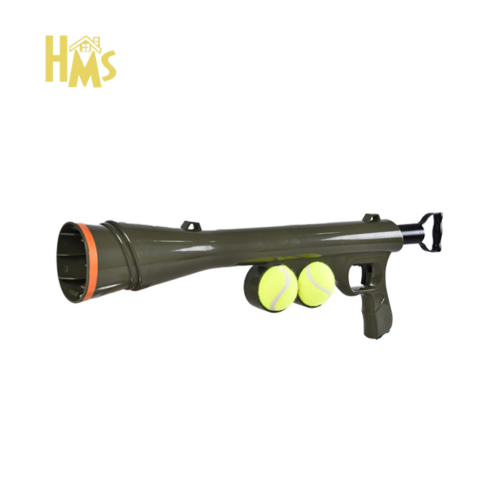 HMS Pet Training Products Wholesale Tennis Ball Launcher Gun with 2 Balls
