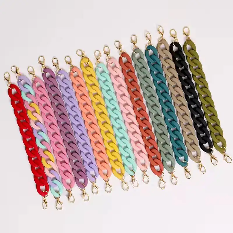 APC011 fashion acrylic multi colour mobile phone chain for wrist Phone strap