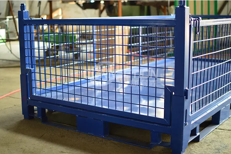 Metal Mesh Container High Quality Industrial Powder Coating Foldable Wire Mesh Metal Storage Cages Roll Container