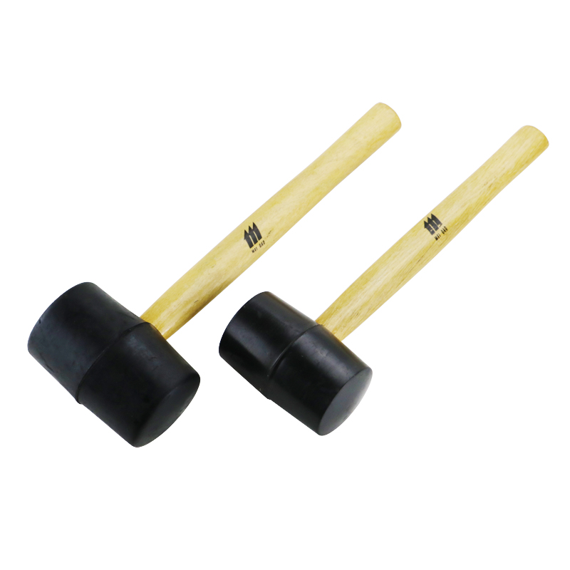 High Quality Hand Tools Black Rubber Mallet Flooring Hammer With Wooden Handle
