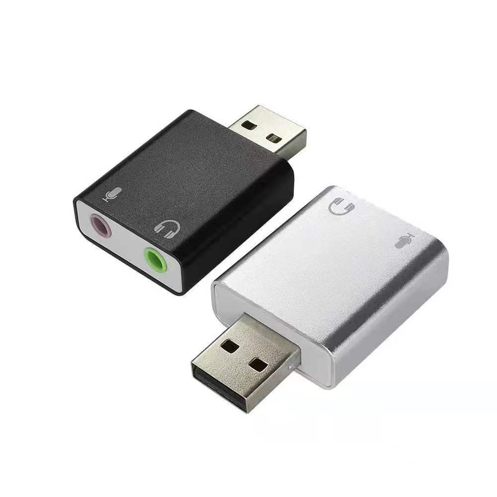Внешний адаптер USB 7,1 из алюминиевого сплава с разъемом 3,5 мм для наушников и микрофона, звуковая карта для ноутбука