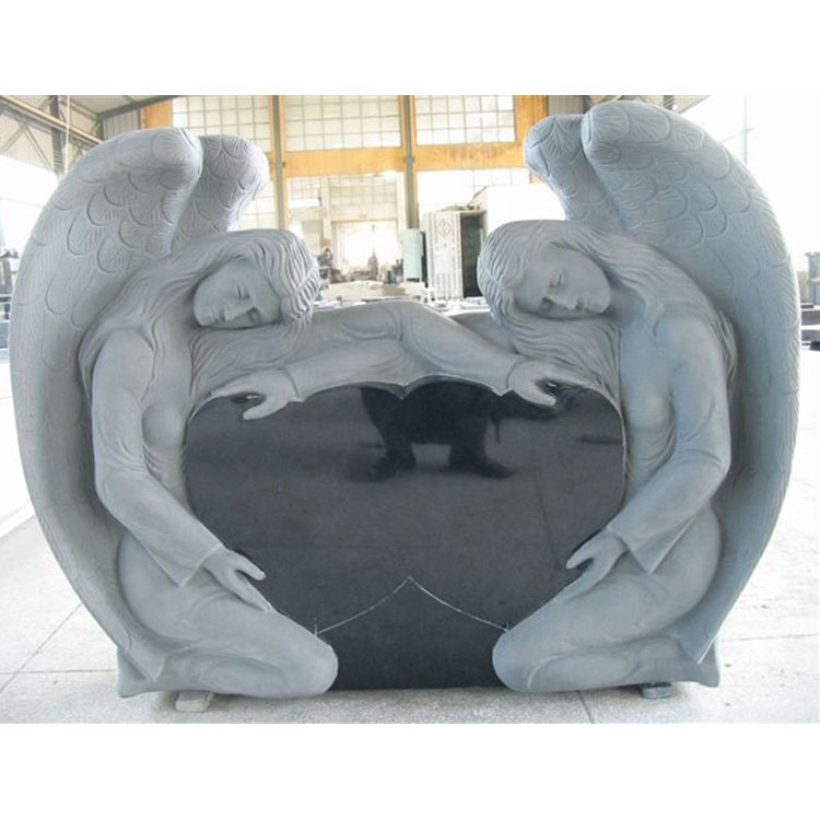 Stone Burial Cemetery Tomb Design Headstone Angel Statues and Mausoleum