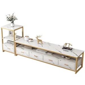 TV cabinet coffee table combination marble pattern luxury living room bedroom TV stand