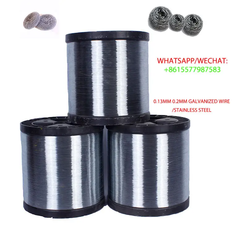 Factory Supply 0.2mm 0.22mm Flat Galvanized scourer Wire with good quality