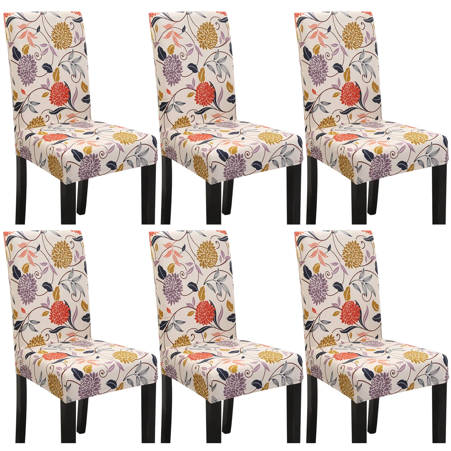 Reador Wholesale Printed Stretch Dining Chair Cover Spandex Elastic Chair Seat Cover For Dining Room