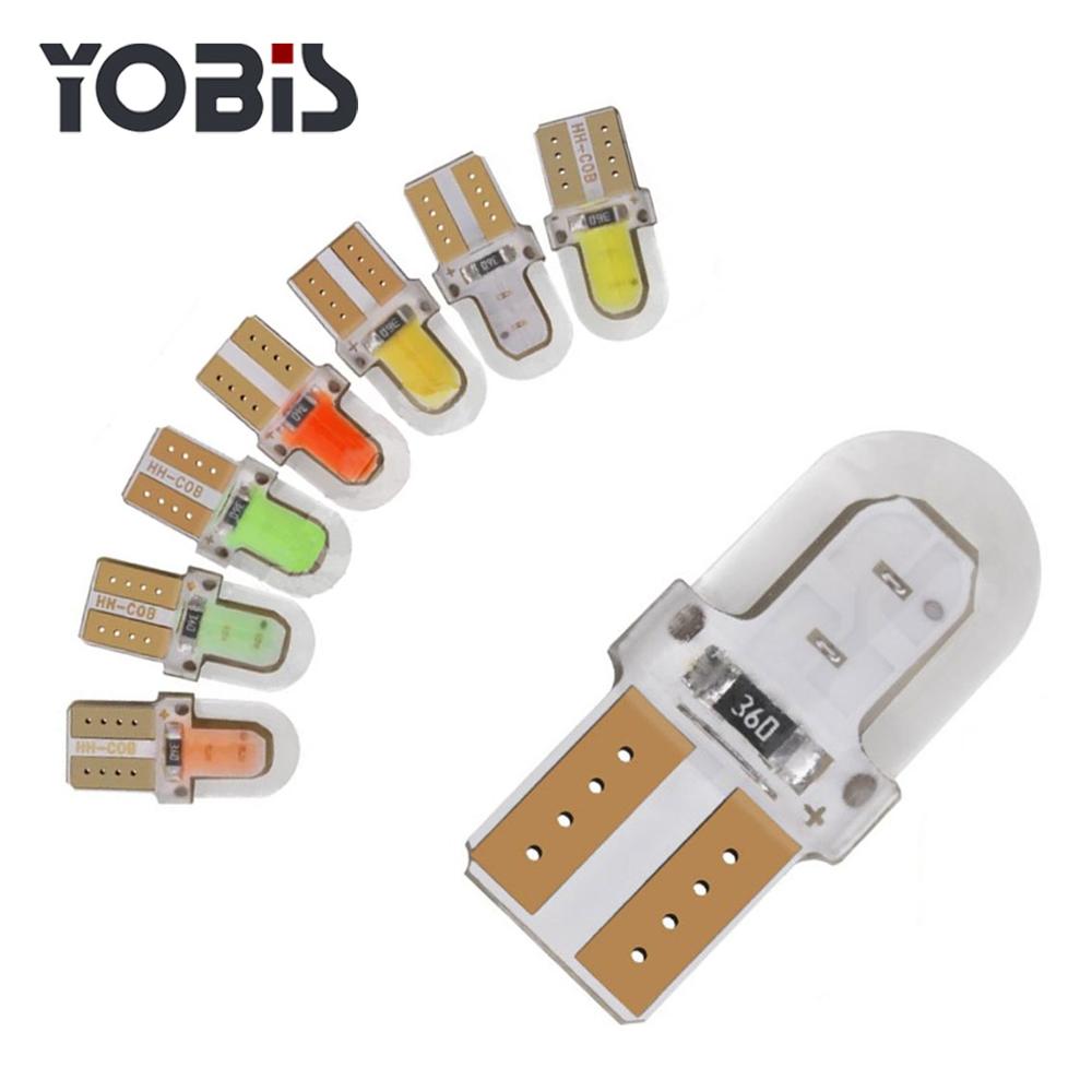 Yobis 194 168 w5w Cob внутренняя лампа Силиконовая Водонепроницаемая T10 Светодиодные Автомобильные лампы для мотоцикла