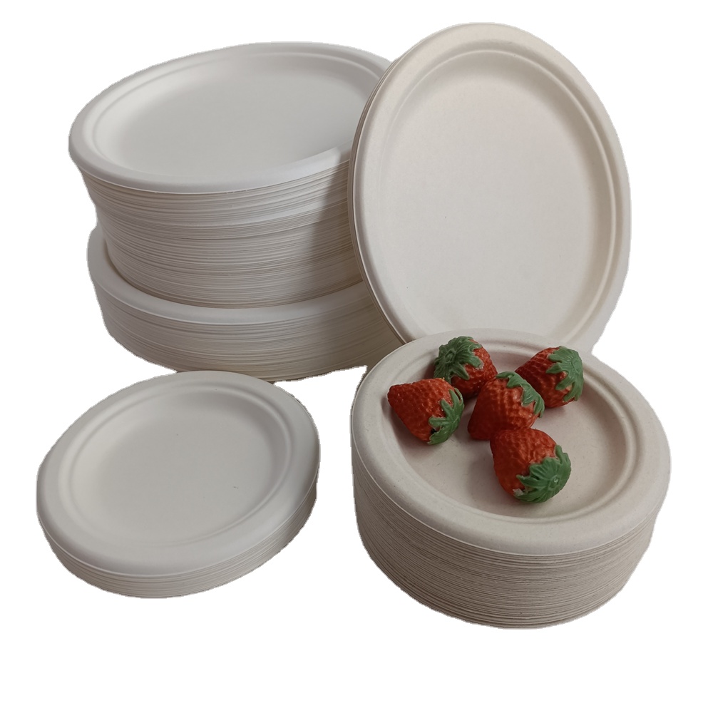 Wholesale Disposable Sugarcane Bagasse Paper Plate Dish For Wedding