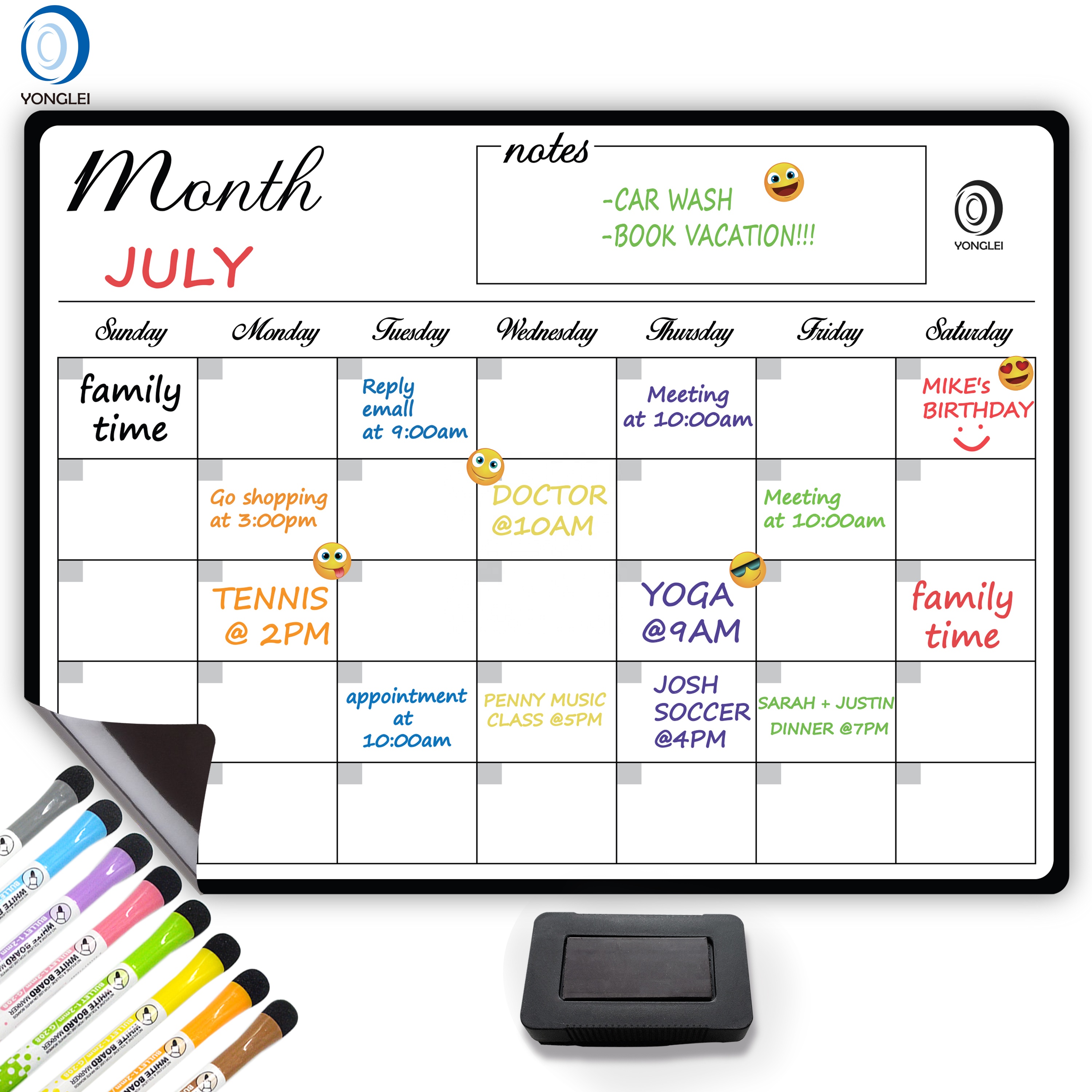 3.3-4A2 Dry erase magnetic calendar fridge whiteboard magnet customize magnetic refrigerator planner