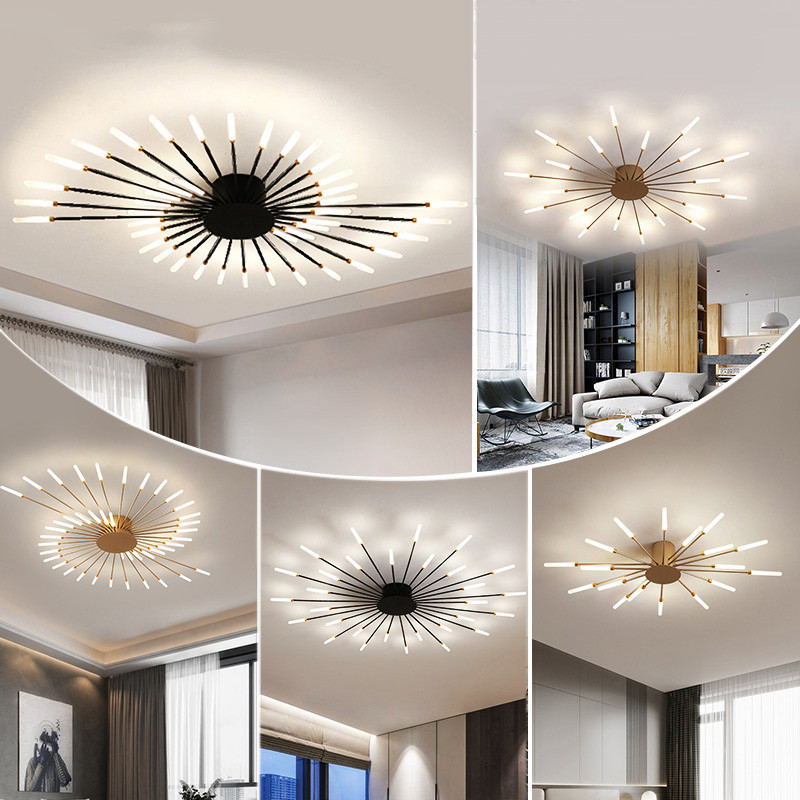Modern Fireworks LED Ceiling Lamp, Chandelier для Living Room, Bedroom, Home Lighting, Hot Sale